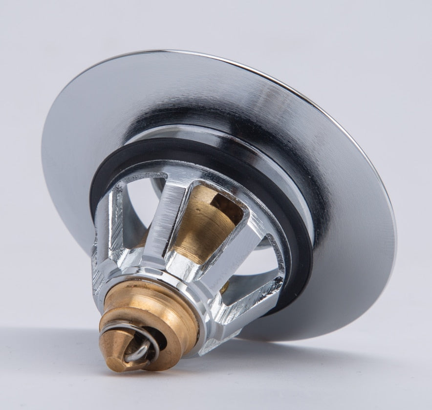 Zezzo Bounce Core Pop-up Drain Filter Bathroom Stainless Steel Bounce Core Push-type Hair Stopper Basin Pop-up Drain Filter