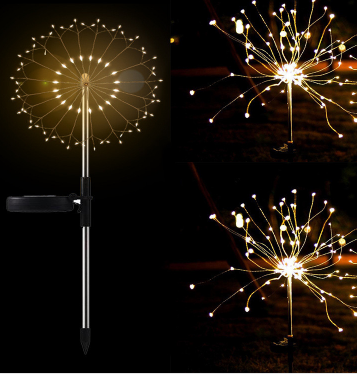 Ground Plug Solar Fireworks Light LED Light String Copper Wire Outdoor Garden Decoration Star Lights Christmas Lights