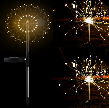 Ground Plug Solar Fireworks Light LED Light String Copper Wire Outdoor Garden Decoration Star Lights Christmas Lights