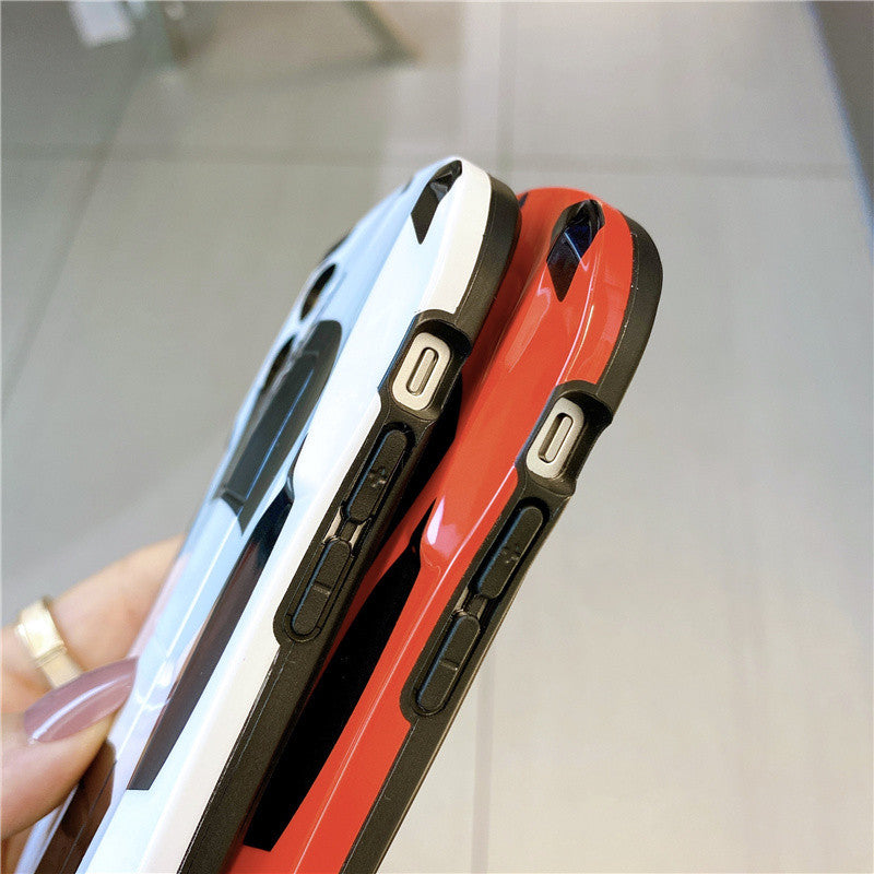 Compatible with Apple, Creative Sports Car Anti-Fall Mobile Phone Case for Protective Cover Silicone Soft Shell Trendy
