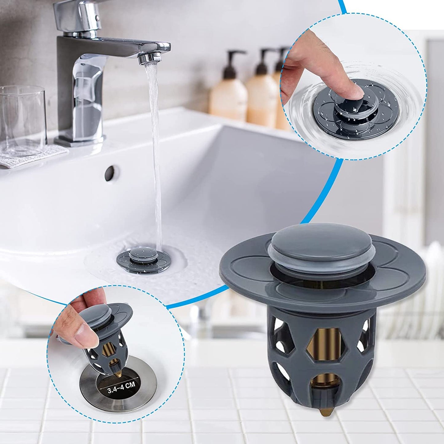Electroplating Drainer Bouncing Core Universal Head Leak-Proof Plug