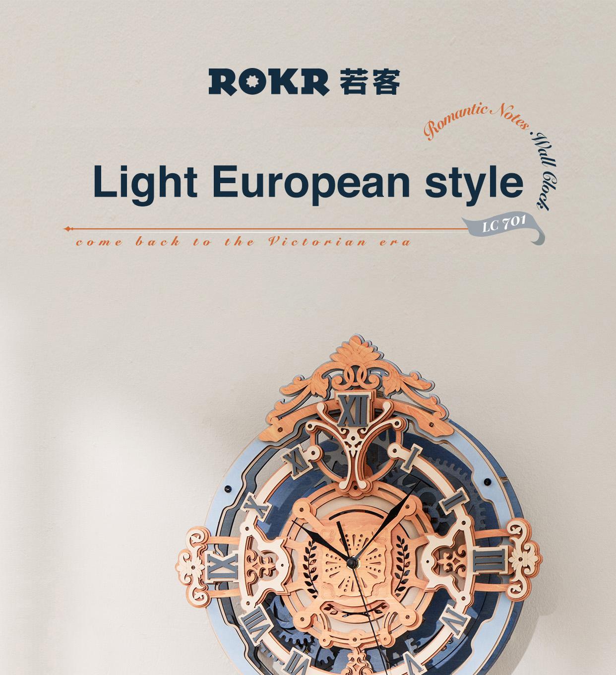 Robotime ROKR Zodiac Wall Clock 3d Wooden Puzzle Model Building Gifts for Gifts
