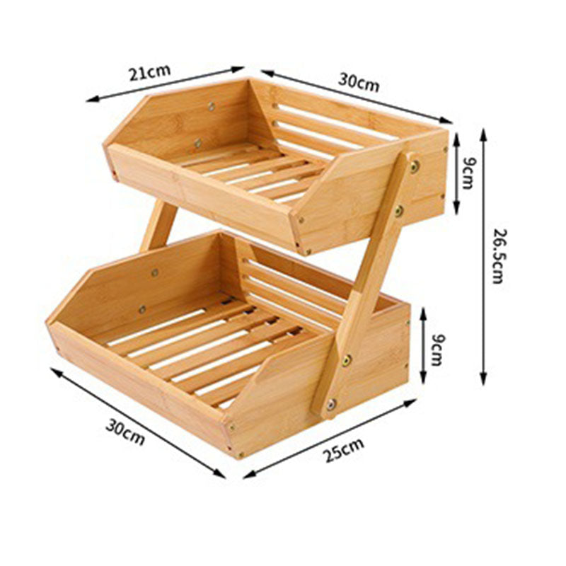 Bamboo Desktop Double-layer Storage Simple Storage Rack