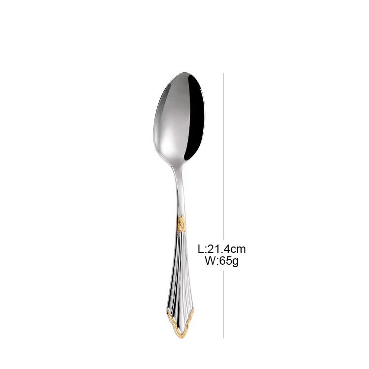 304 stainless steel knife, fork, spoon, hotel Western tableware, steak knife, fork, dessert spoon, fork, 4 piece set