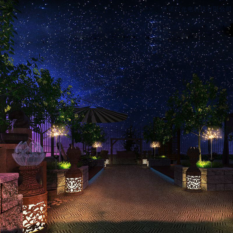 Ground Plug Solar Fireworks Light LED Light String Copper Wire Outdoor Garden Decoration Star Lights Christmas Lights