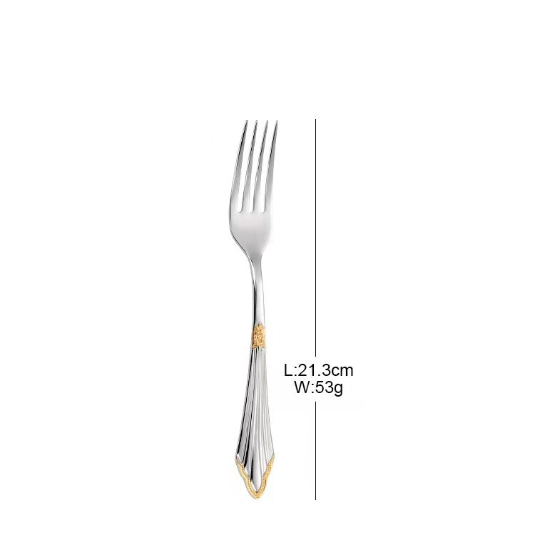 304 stainless steel knife, fork, spoon, hotel Western tableware, steak knife, fork, dessert spoon, fork, 4 piece set