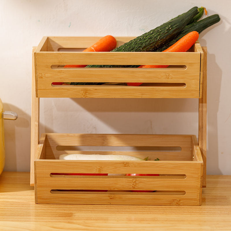 Bamboo Desktop Double-layer Storage Simple Storage Rack