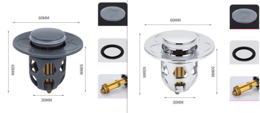 Electroplating Drainer Bouncing Core Universal Head Leak-Proof Plug