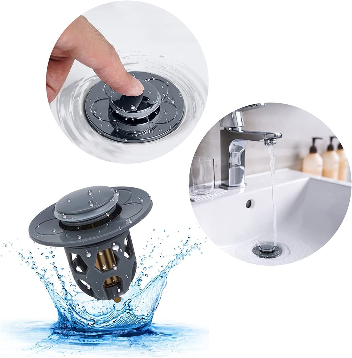 Electroplating Drainer Bouncing Core Universal Head Leak-Proof Plug