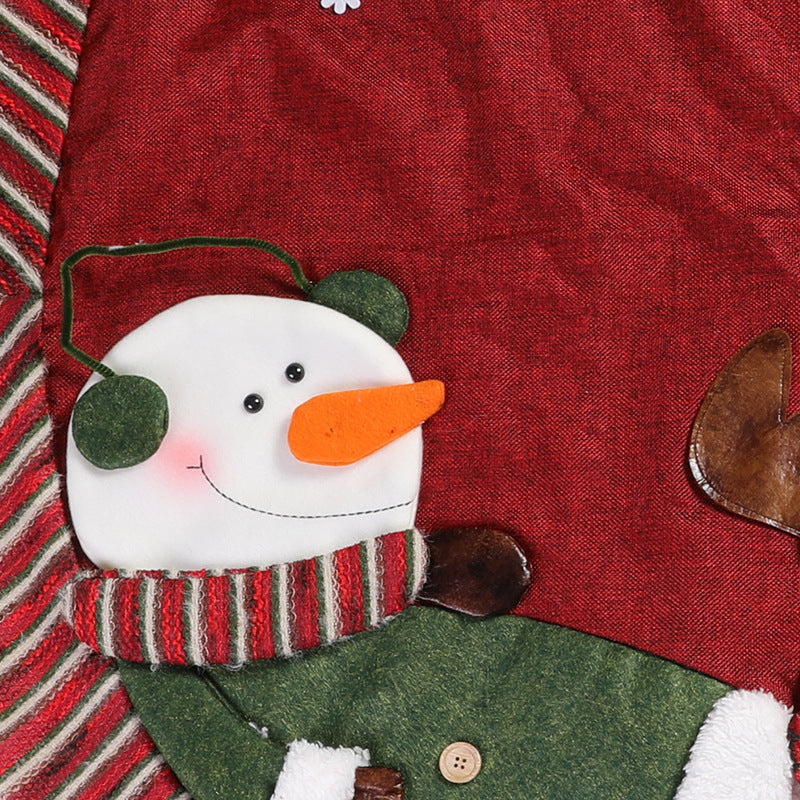 Christmas Burlap Tree Mat Santa Tree Skirt
