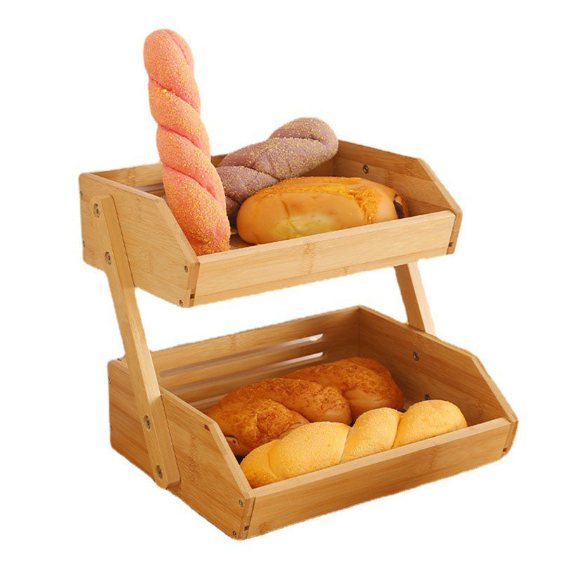 Bamboo Desktop Double-layer Storage Simple Storage Rack