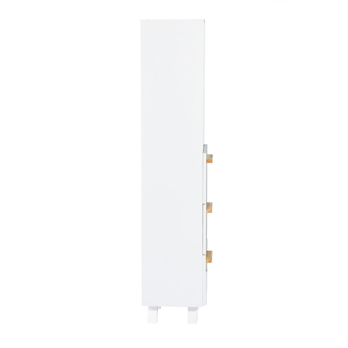 Tall Cabinet, Wooden Slim Floor Cabinet with Shelves & Drawer, White