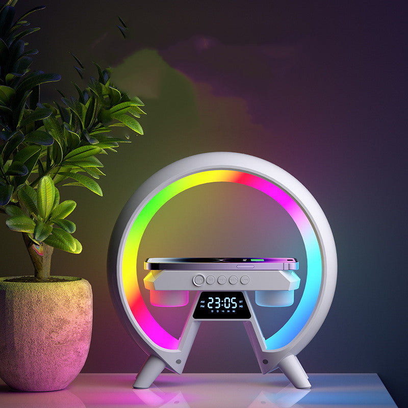 Colorful Bedside Clock Light with Wireless Charger