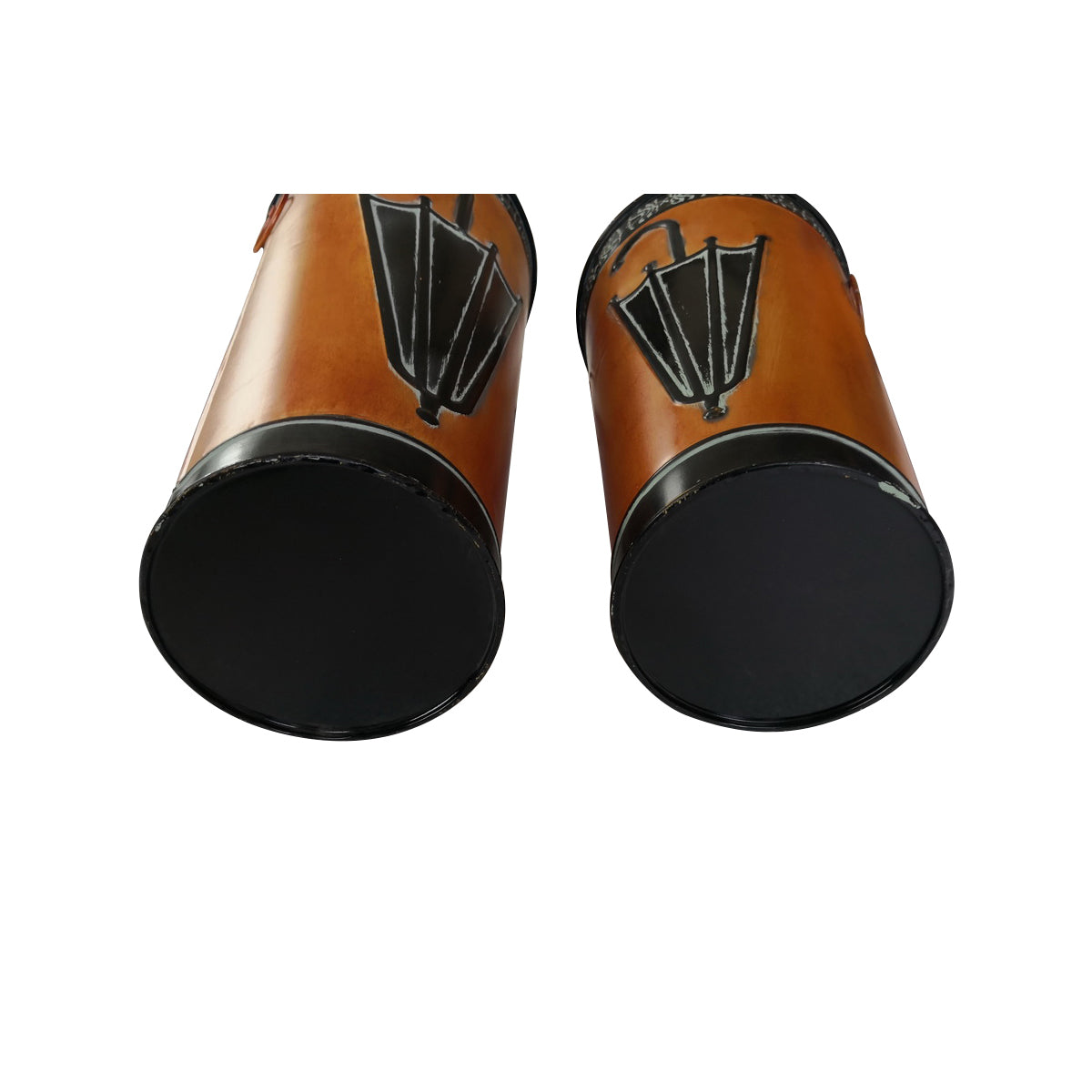 Antique Brown Metal Umbrella Stand Set