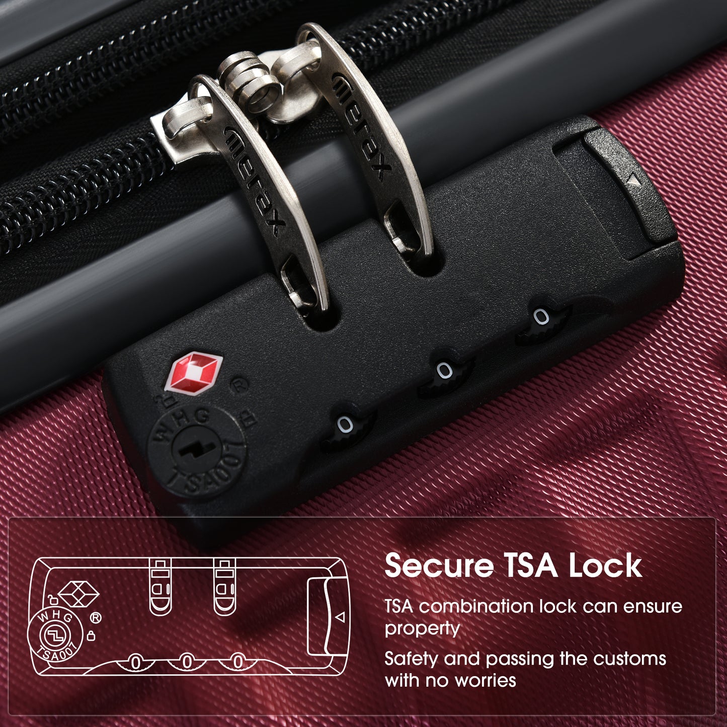 Luggage Expandable 3 Piece Sets ABS Spinner Suitcase Built-In TSA lock 20 inch 24 inch 28 inch