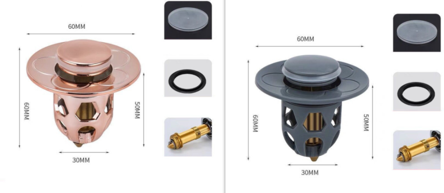 Electroplating Drainer Bouncing Core Universal Head Leak-Proof Plug