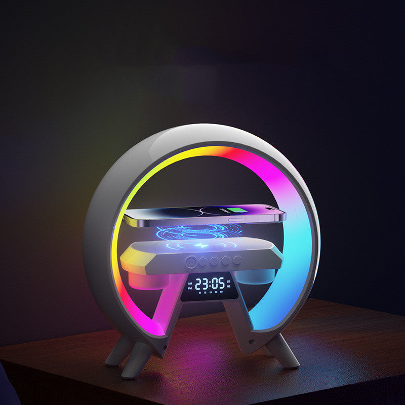 Colorful Bedside Clock Light with Wireless Charger