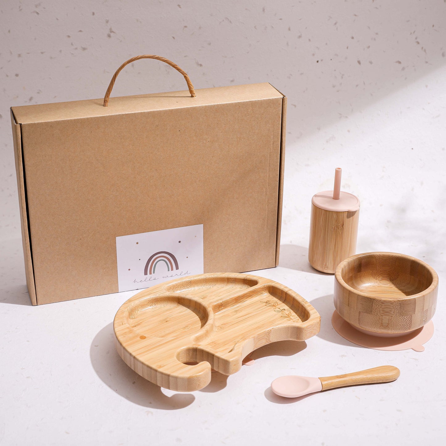 Natural Bamboo Elephant Dinner Plate For Infants And Young Children