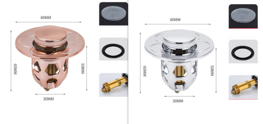 Electroplating Drainer Bouncing Core Universal Head Leak-Proof Plug