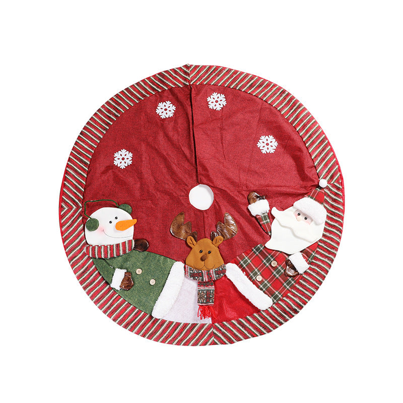 Christmas Burlap Tree Mat Santa Tree Skirt