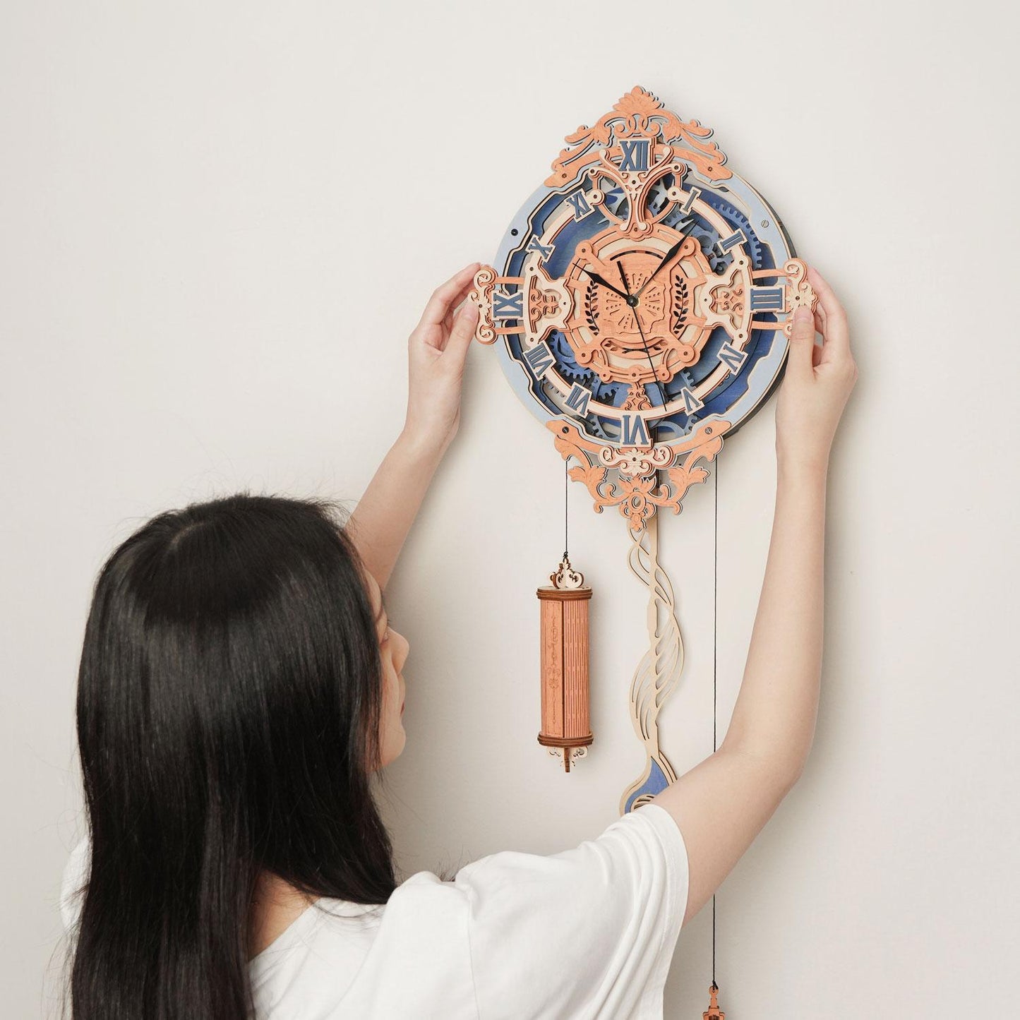 Robotime ROKR Zodiac Wall Clock 3d Wooden Puzzle Model Building Gifts for Gifts