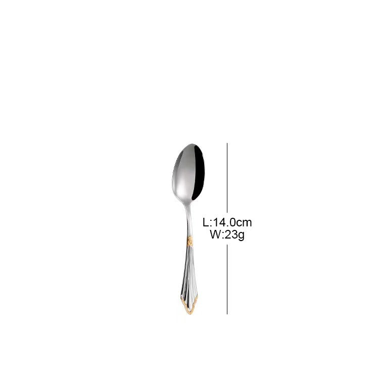 304 stainless steel knife, fork, spoon, hotel Western tableware, steak knife, fork, dessert spoon, fork, 4 piece set
