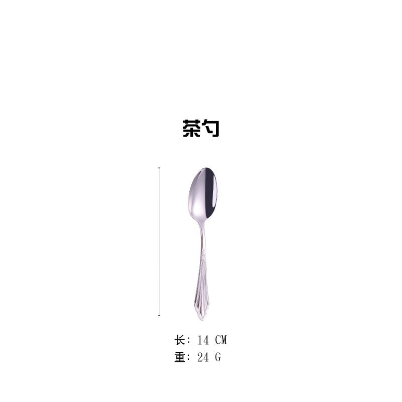 304 stainless steel knife, fork, spoon, hotel Western tableware, steak knife, fork, dessert spoon, fork, 4 piece set