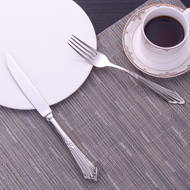 304 stainless steel knife, fork, spoon, hotel Western tableware, steak knife, fork, dessert spoon, fork, 4 piece set