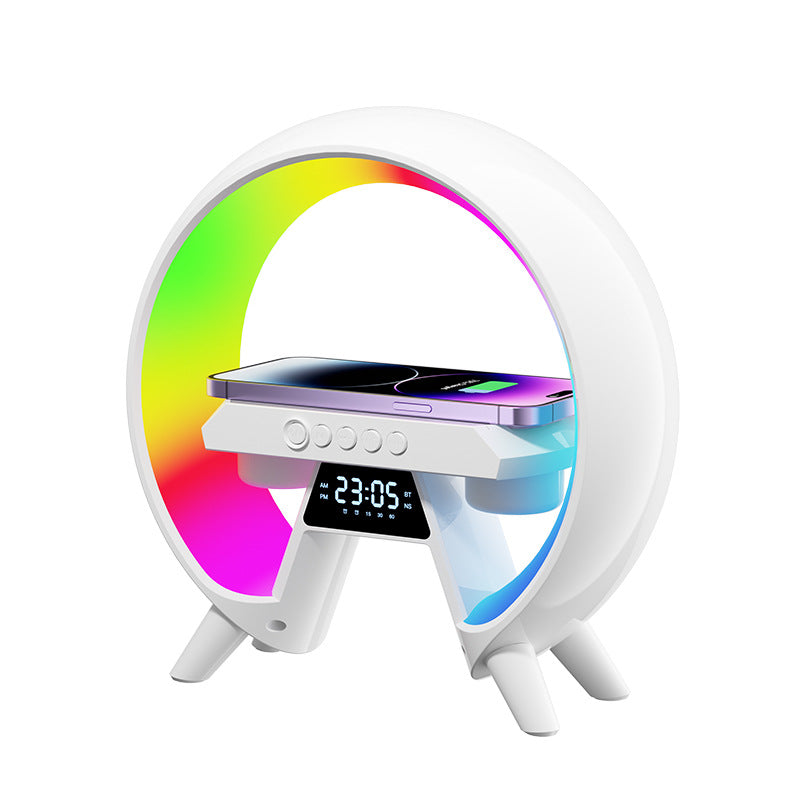 Colorful Bedside Clock Light with Wireless Charger