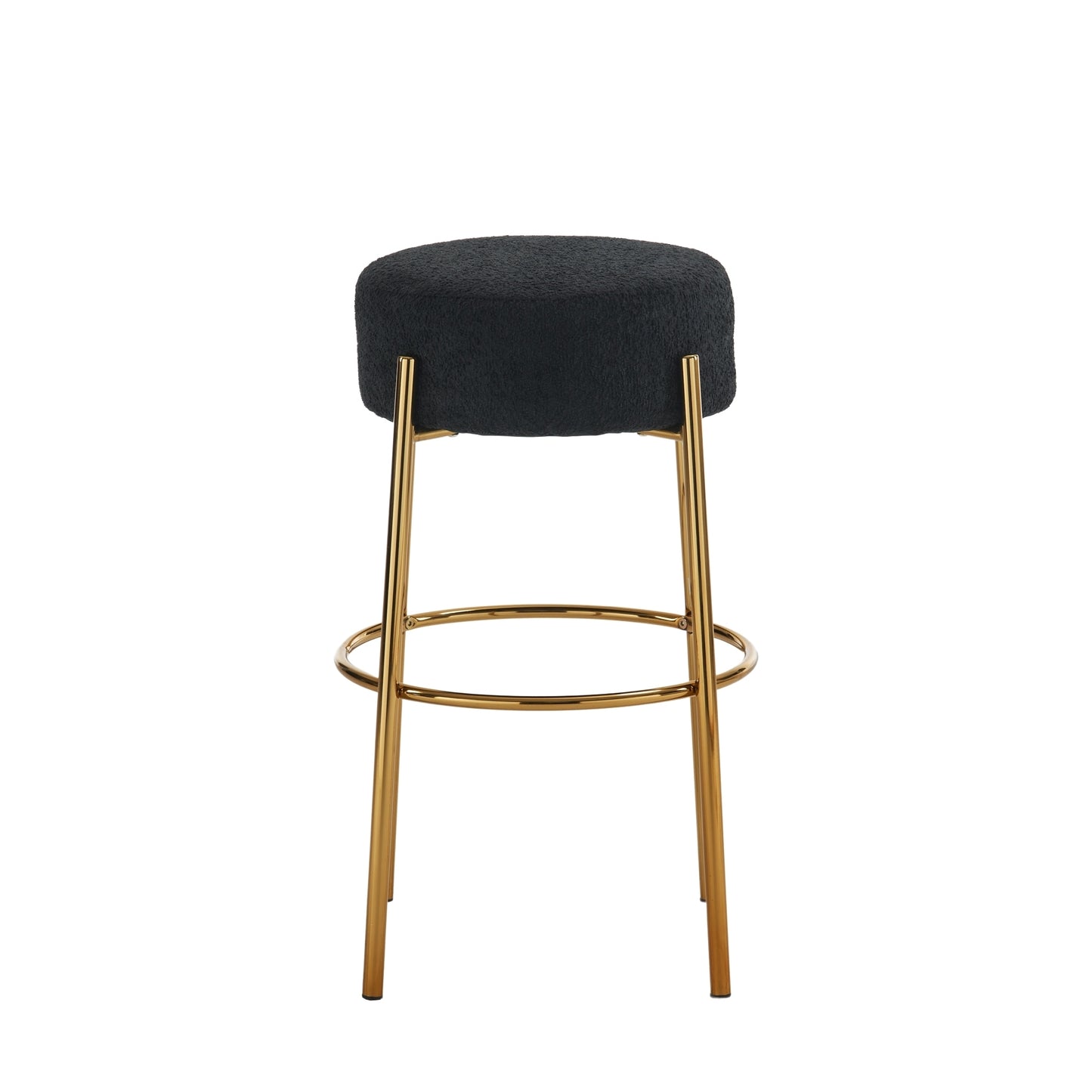 30" Tall, Round High Bar Stools, Set of 2 - Contemporary upholstered dining stools for kitchens, coffee shops and bar stores - Includes sturdy hardware support legs
