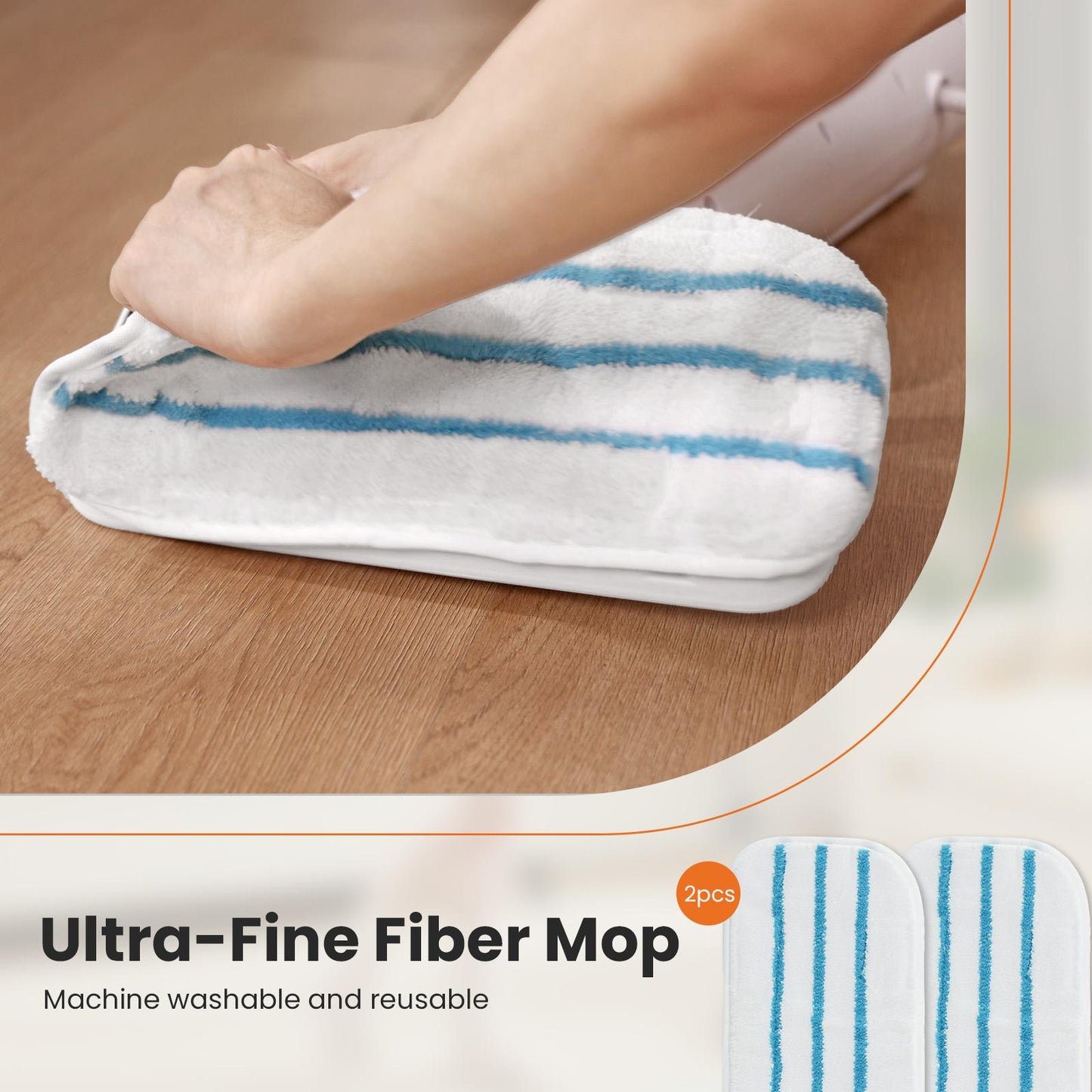 Steam Mop for Floor Cleaning,Lightweight Floor Steamer Cleaner for Hardwood/Tile/Laminate Floors Carpet, 2 Washable Pad