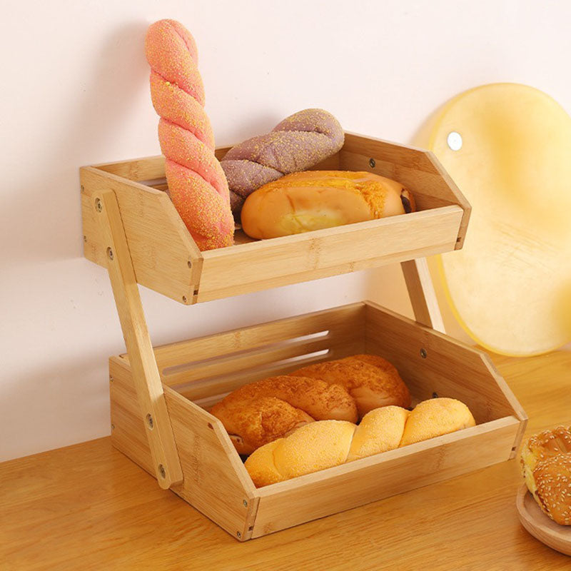 Bamboo Desktop Double-layer Storage Simple Storage Rack