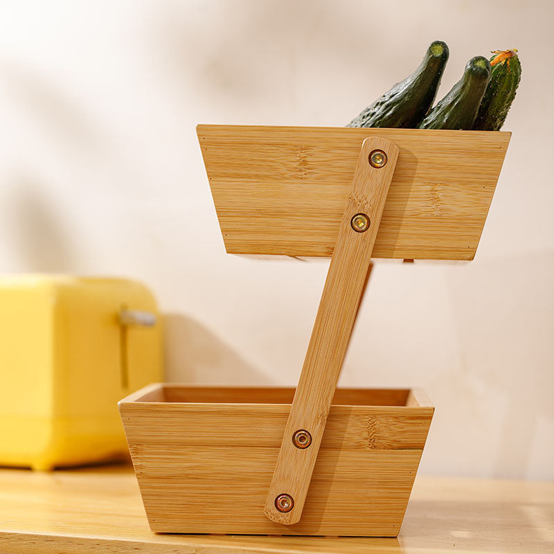 Bamboo Desktop Double-layer Storage Simple Storage Rack