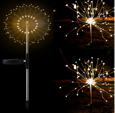 Ground Plug Solar Fireworks Light LED Light String Copper Wire Outdoor Garden Decoration Star Lights Christmas Lights
