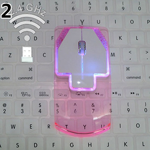 Ultra-Thin Transparent 2.4GHz Wireless Optical Luminous Mouse for PC Laptop