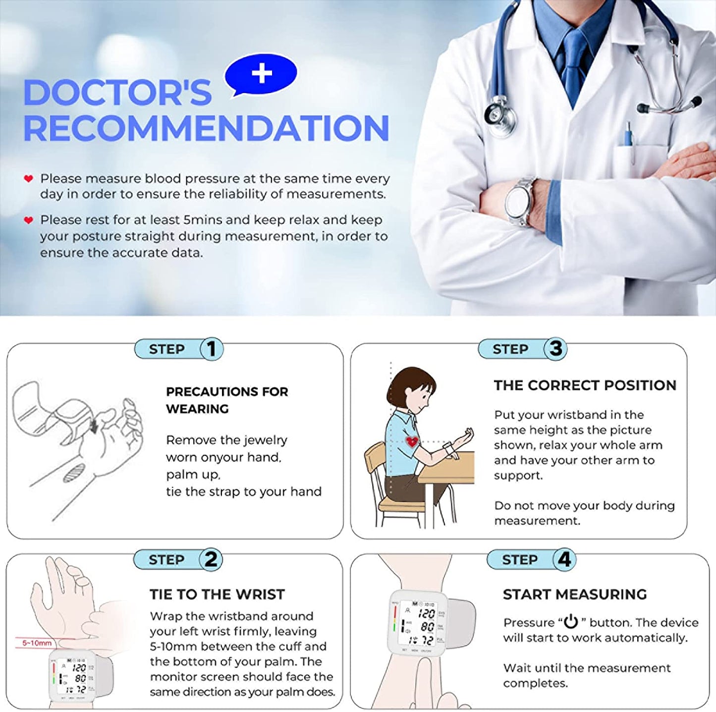 Adjustable Wrist Blood Pressure Monitor
