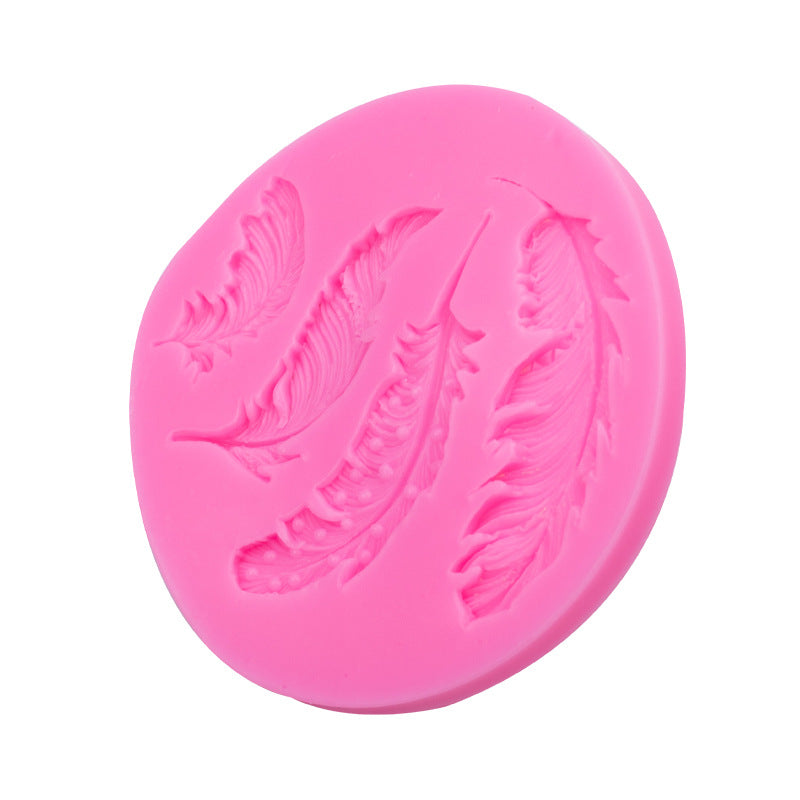 DIY Feather Silicone Cake Mold Leaf Fondant Silicone Mold