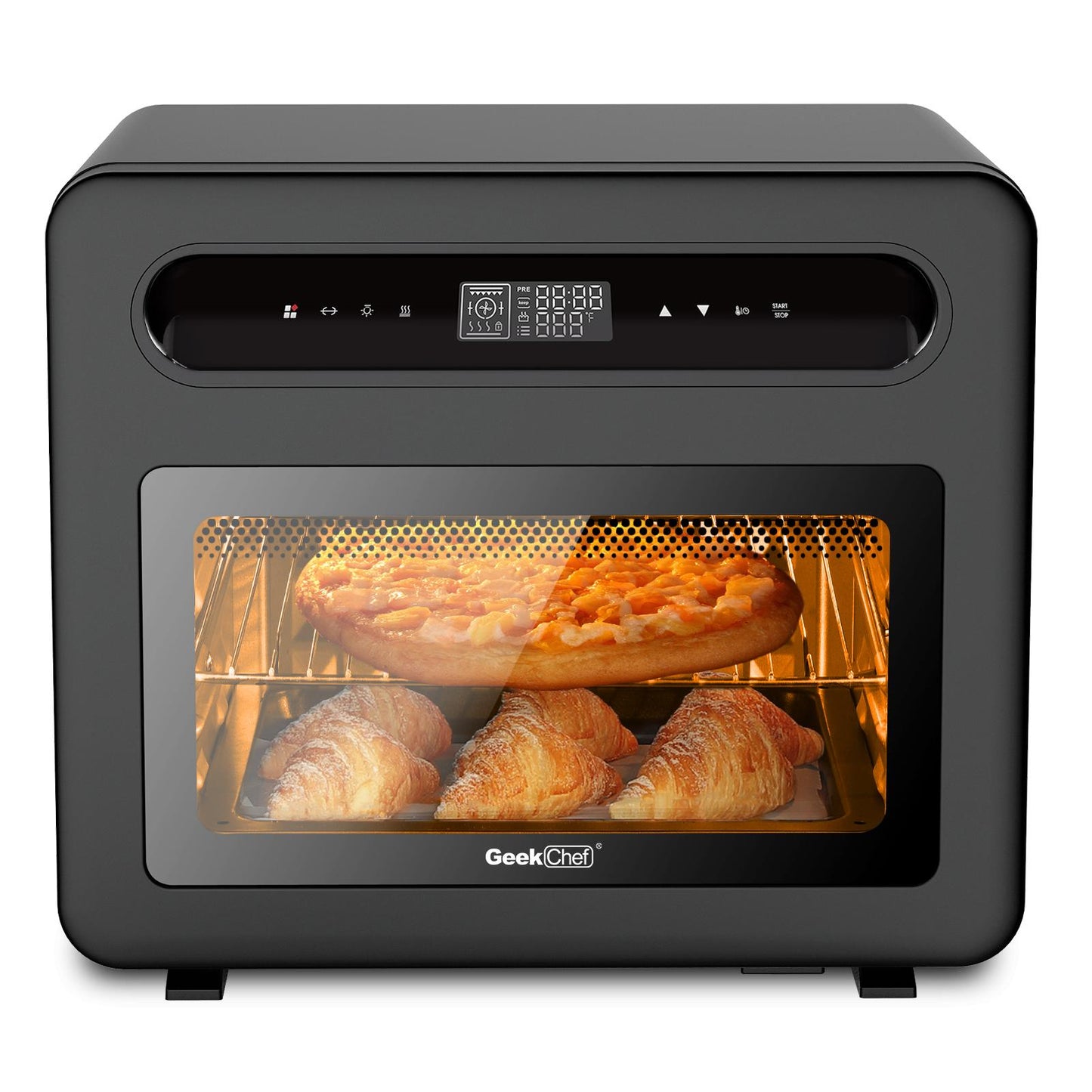 Geek Chef Steam Air Fryer Toast Oven Combo,26 QT Steam Convection Oven, 6 Slice Toast, Stainless Steel