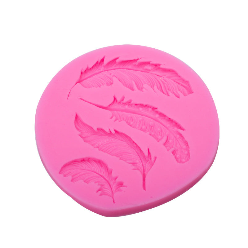 DIY Feather Silicone Cake Mold Leaf Fondant Silicone Mold