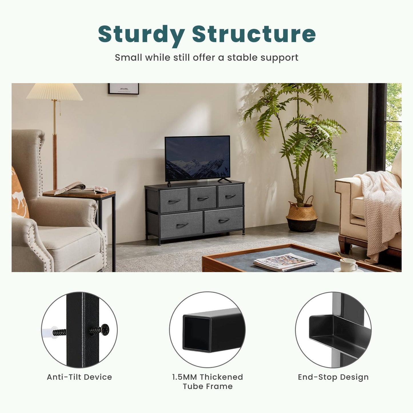 Dresser for Bedroom, Drawer Dresser Organizer Storage Drawers Fabric Storage Tower