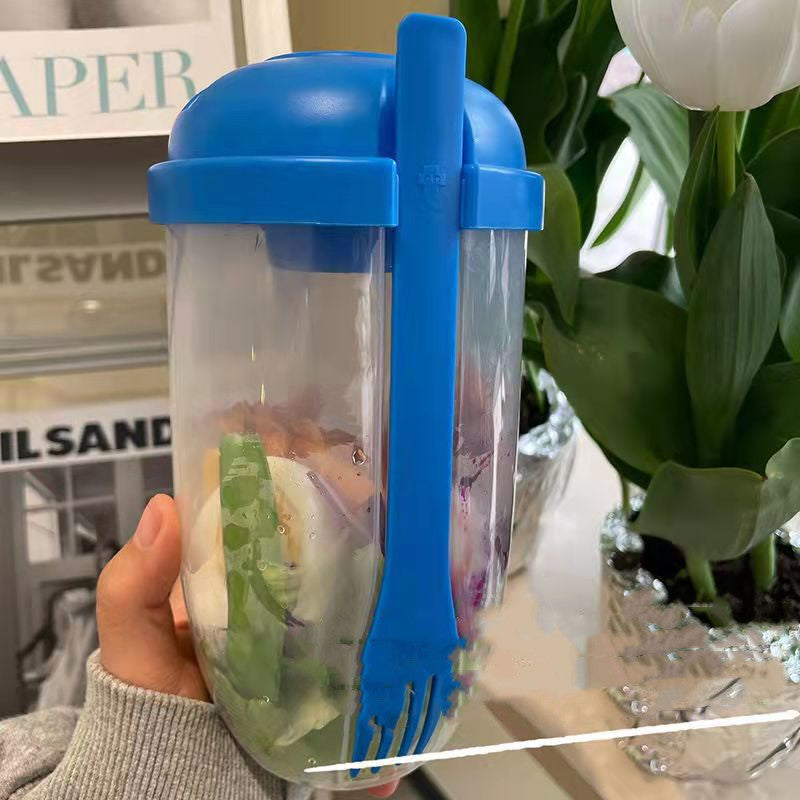 Salad Cup Container Set With Fork Sauce Cup Lid Bento Food Taper Bowl Lunch Box