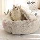 2 In 1 Pet Winter Bed Round Plush Warm Bed House Soft Long Plush Pets Bed