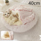2 In 1 Pet Winter Bed Round Plush Warm Bed House Soft Long Plush Pets Bed