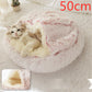 2 In 1 Pet Winter Bed Round Plush Warm Bed House Soft Long Plush Pets Bed