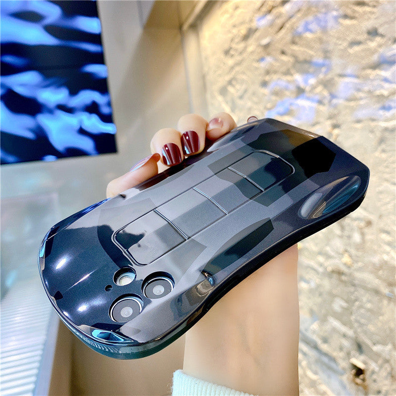 Compatible with Apple, Creative Sports Car Anti-Fall Mobile Phone Case for Protective Cover Silicone Soft Shell Trendy