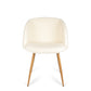 Adjust Legs Upholstered teddy faux fur dining armrest chair set of 2 (Off White)