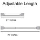 White Adjustable Tension Curtain Rod 41-76 inches