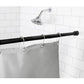 Black Adjustable Tension Curtain Rod 41-76 inches