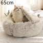 2 In 1 Pet Winter Bed Round Plush Warm Bed House Soft Long Plush Pets Bed