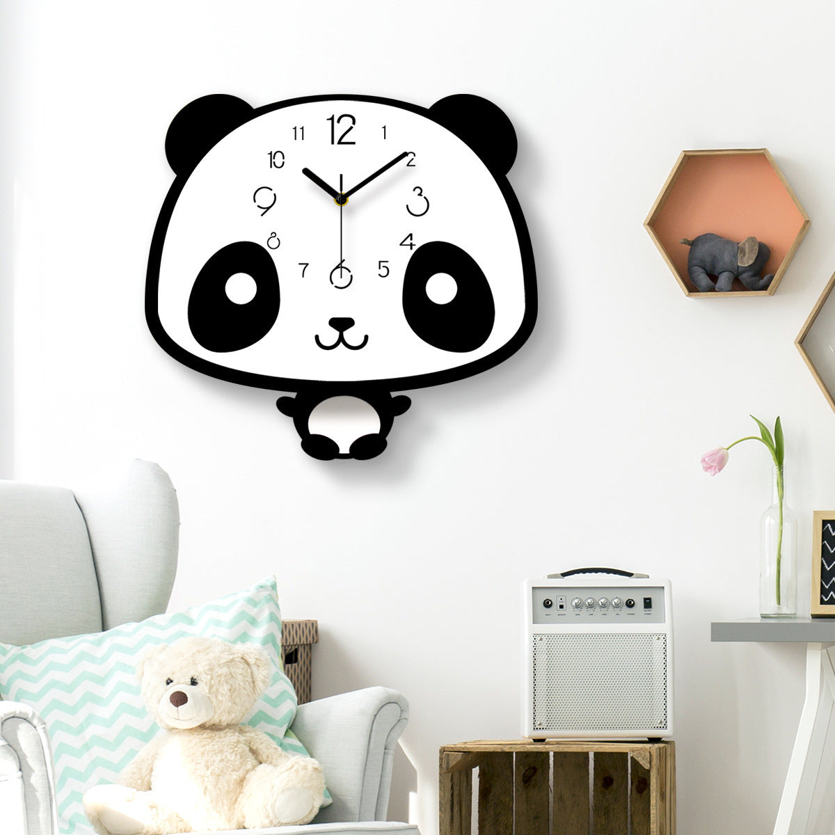 Swinging Panda Wall Clock